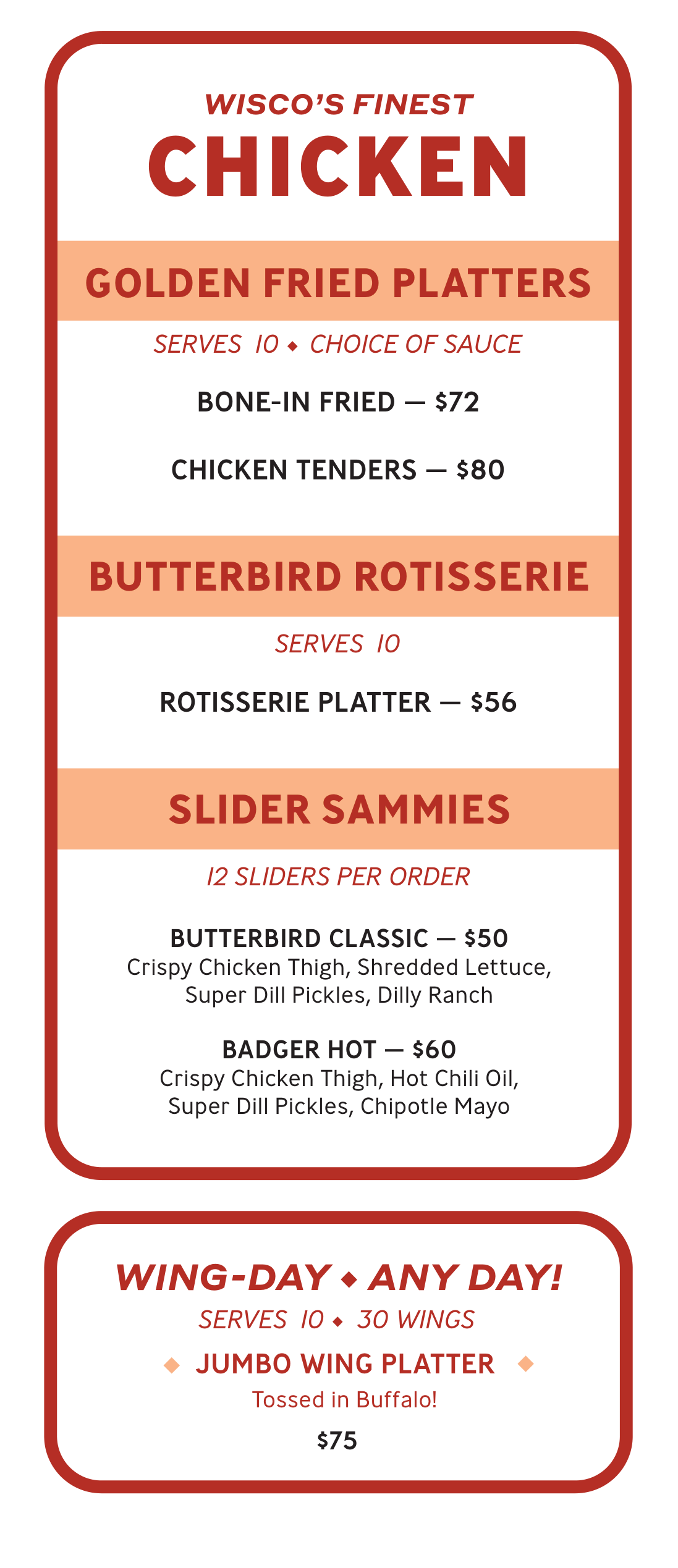 CITY BIRD CATERING MENU visual data 6